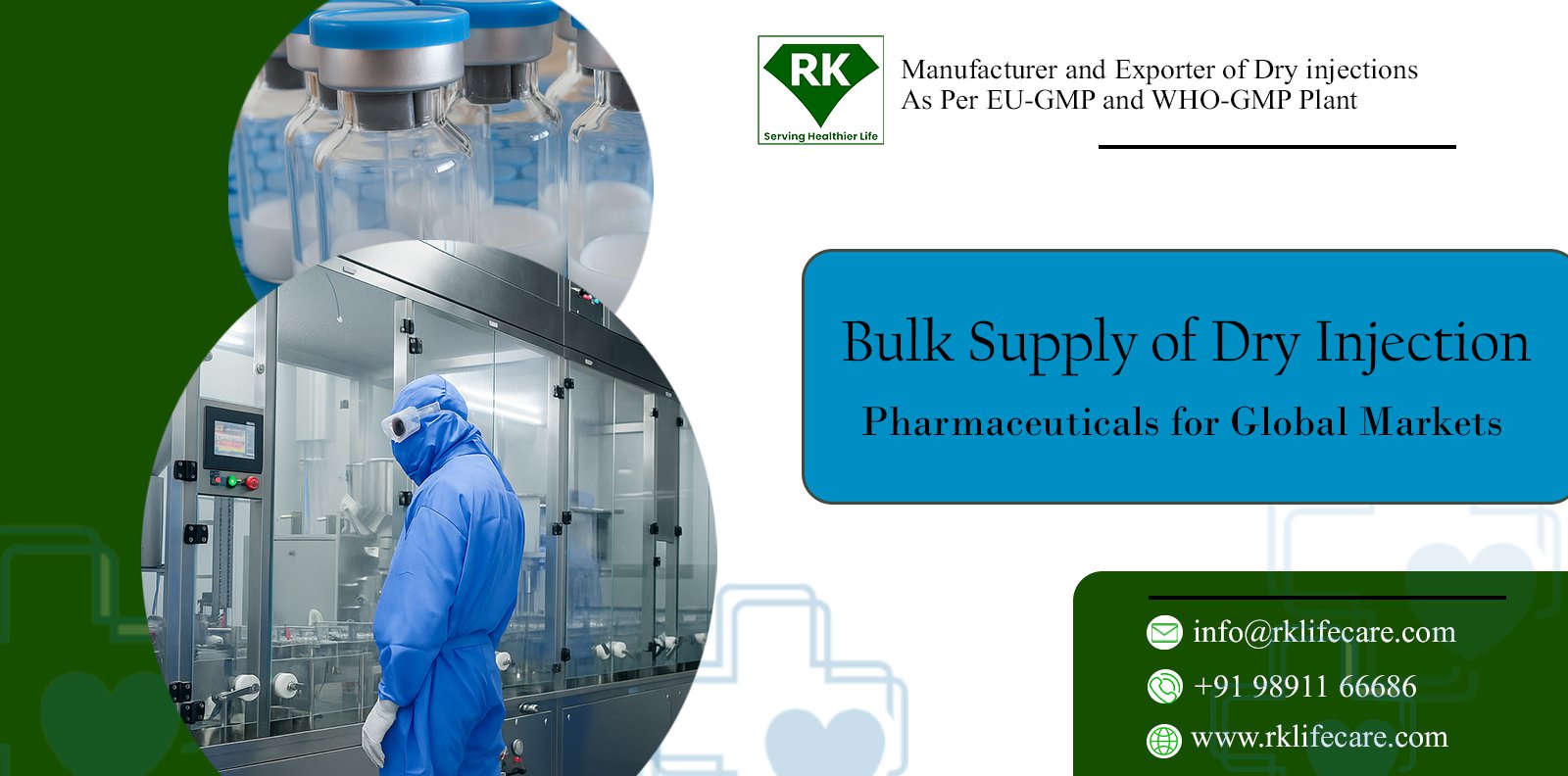 Bulk Supply of Dry Injection Pharmaceuticals for Global Markets