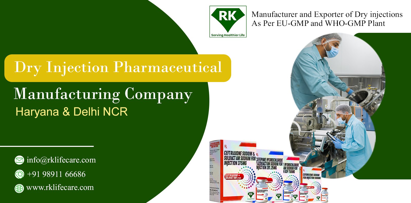 Dry Injection Pharmaceutical Manufacturing Company in Haryana and Delhi NCR
