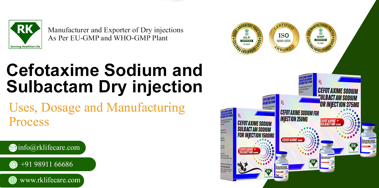 Cefotaxime Sodium and Sulbactam Dry injection Uses Dosage and Manufacturing Process