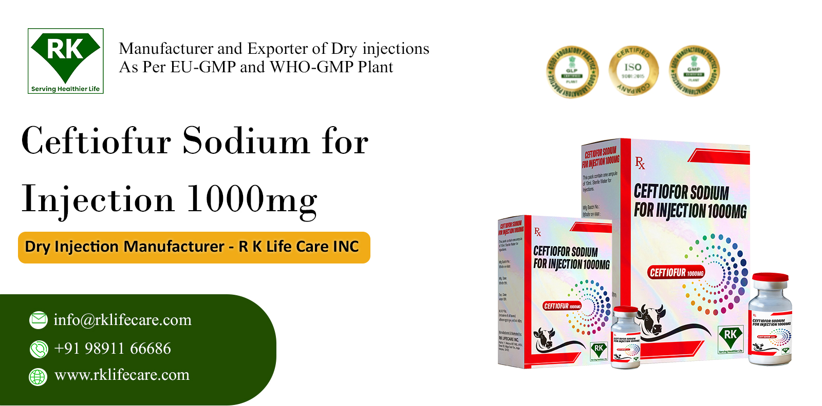 Veterinary Ceftiofur Sodium Injection 1000MG Manufacturer