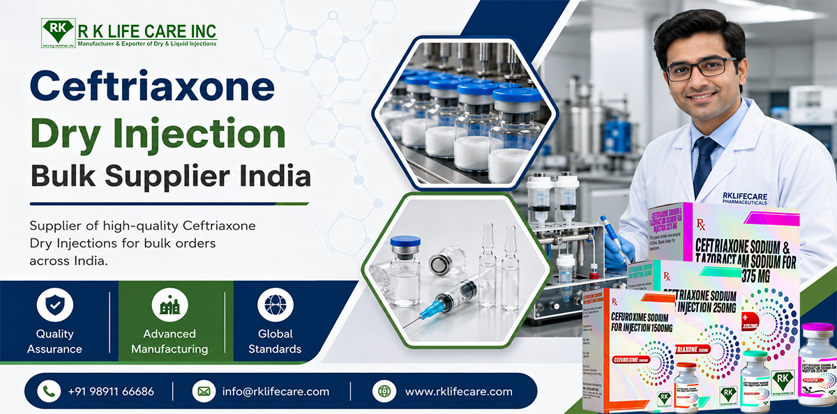 Ceftriaxone Dry Injection Bulk Supplier India
